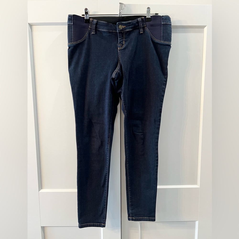 Liz Lange Maternity Under Belly Jeggings, Dark Wash, Medium (8-10)